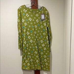 Gudrun Sjoden Green Floral Long Sleeve Dress